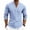 Light Blue #012, variant on Men's Linen Long Sleeve Shirt Button Henley Shirt V-Neck Casual Plain Lightweight Fall Top L