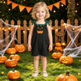 thumbnail image 6 of Shadoumai Halloween Romper Pumpkin Face Strappy Romper For Girls, Casual Cute Jumpsuit For Halloween Party Daily Clothes Romper, 6 of 8