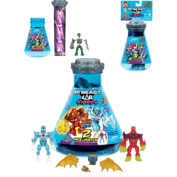 Paquete múltiple de juguetes Mr. Beast Lab Hybrids Lava e Hielo
