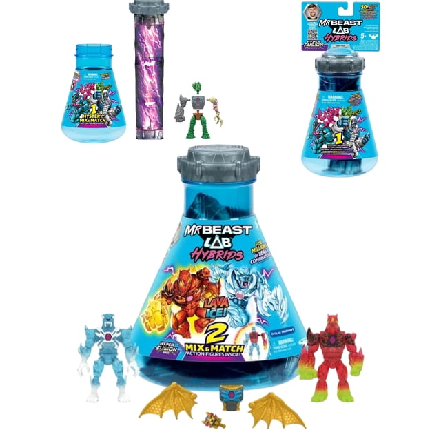 Paquete múltiple de juguetes Mr. Beast Lab Hybrids Lava e Hielo