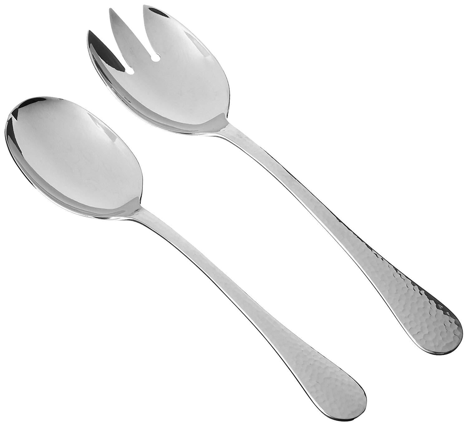 Forks,Butter Knife& Slotted Spoon sharecook 5-Piece 18/0 Stainless Steel Large Hostess Set with Round Edge Satin Finished Dishwasher Safe -Spoons Matte Black Serving Set 