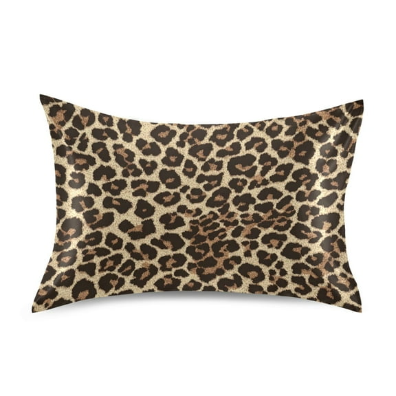 Iauyy 20x26in Silk-Smooth Satin Pillowcase, Gentle on Hair and Skin, Luxuriously Soft Pillowcase with Envelope Closure, Wrinkle Fade Yellow Leopard Print