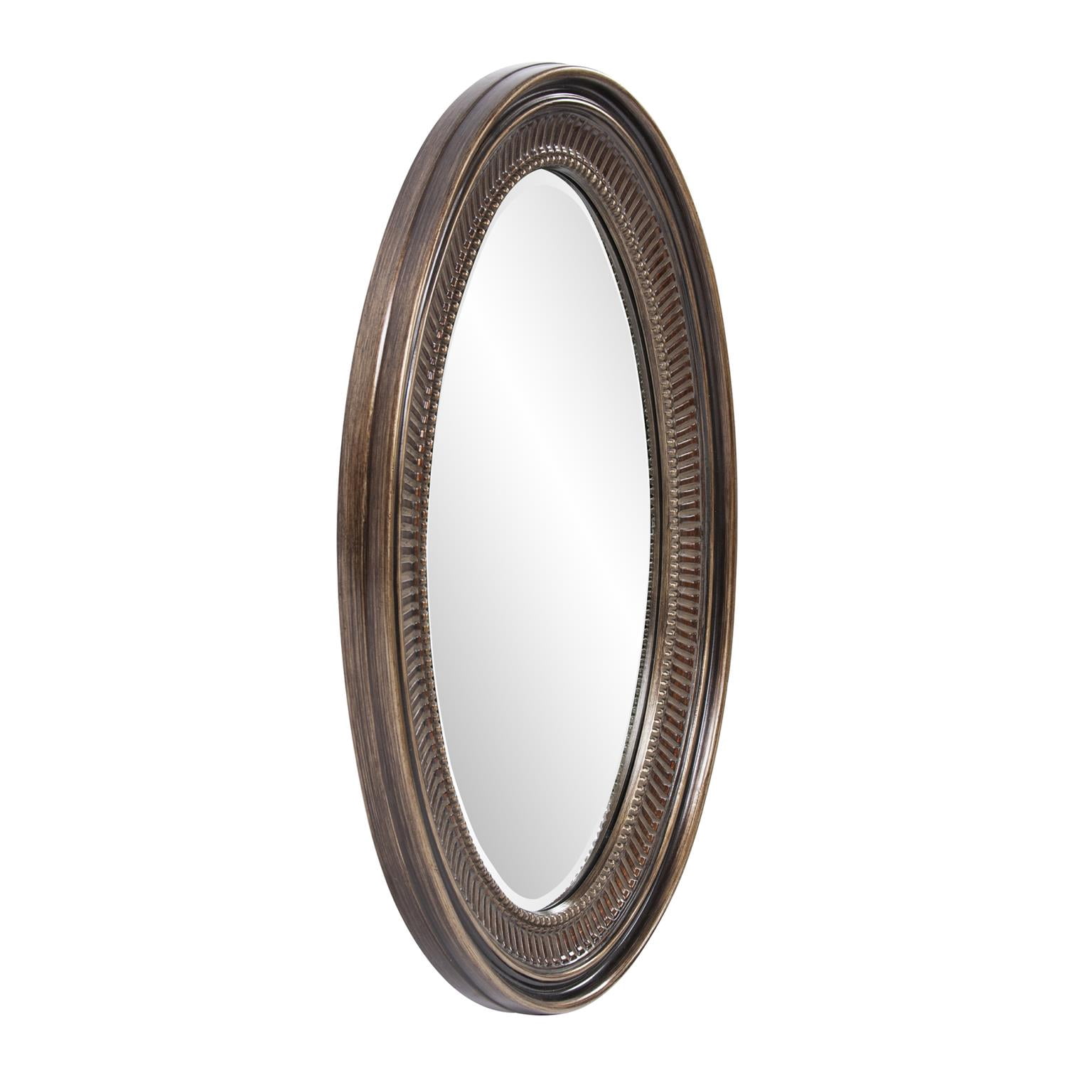 Tyler Dillon Bronze Ribbed Oval Framed Wall Mirror