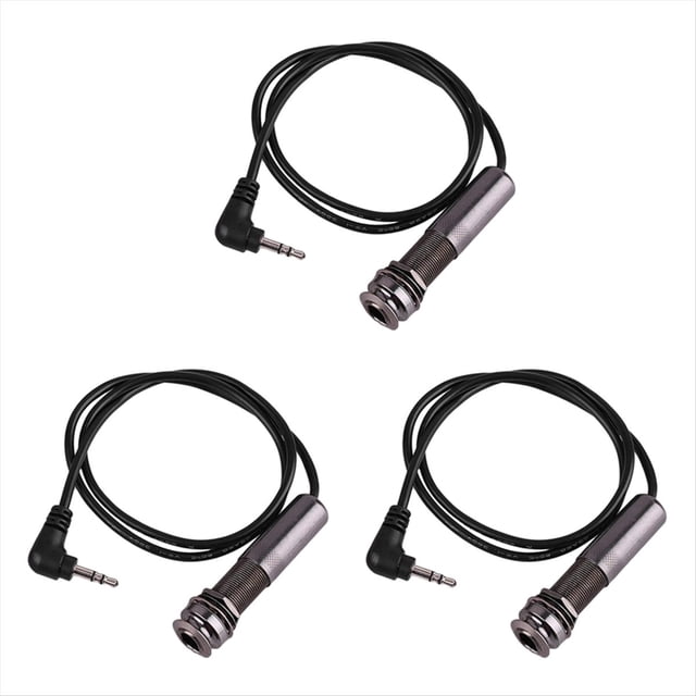 3X Cable de Registro de Guitarra Cable Piezoeléctrico Clavija Final Adaptador de Guitarra de Enchufe Cable de Instrumento Estéreo