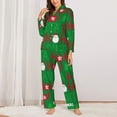 thumbnail image 3 of Bingfone Womens Pajama Sets Cute Santa Print,Long Sleeve Loungewear Pajamas Set-Small, 3 of 9