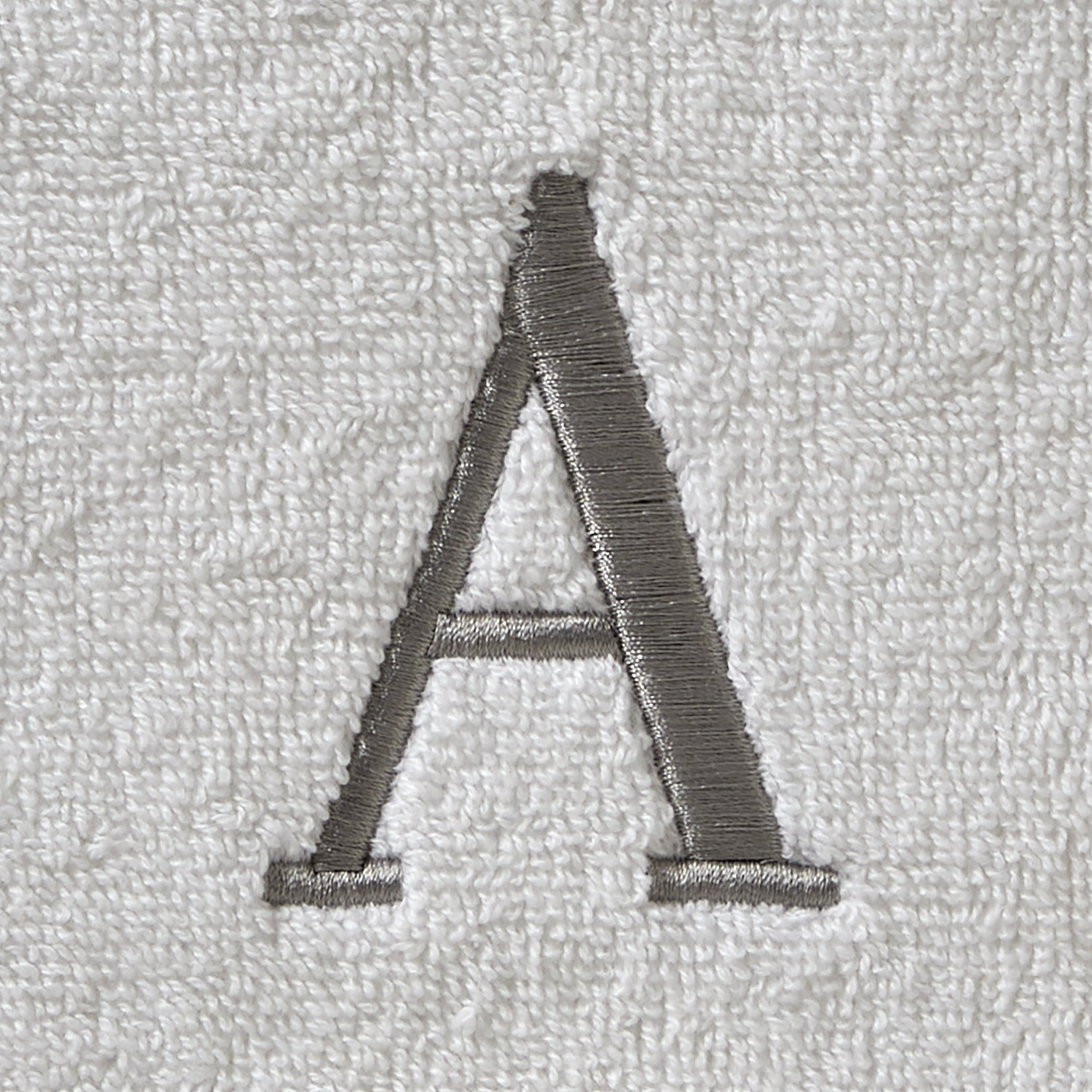 SKL Home Casual Monogram Hand Towel (2-Pack), "A", White