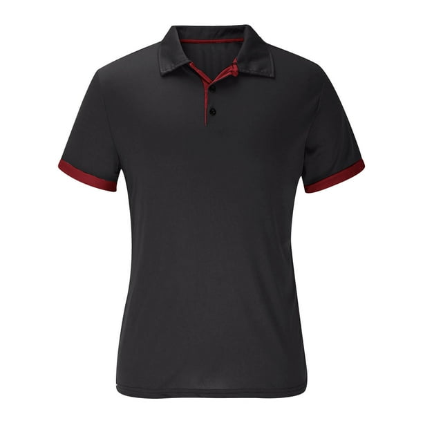 pstuiky camisetas para hombre, Camisa de manga corta con dobladillo de color en contraste, imprescindible para el verano, cómoda y transpirable, para hombre. ropa de hombre m