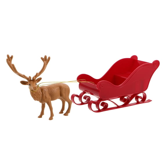 HEANUJJ 1Set Christmas Sleigh Ornament with Elk Sculpture for Warm Holiday Atmosphere