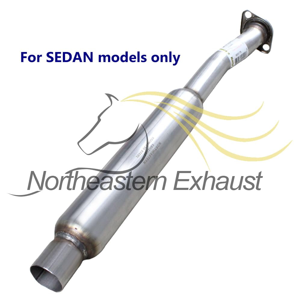 Northeastern Exhaust Muffler and Resonator Pipe Fits 2012-2016 Subaru Impreza 2.0L Sedan - Direct Fit | Stainless Steel | Includes Clamp, Gaskets, and Spring Bolts