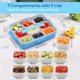 thumbnail image 3 of Snackle Box Container for Adults with 9 Compartment Divided Serving Tray Snack Box Containers with Lid and Handle Charcuterie Boxes Portable Snack Platter for Fruit Veggie Party Travel Blue, 3 of 4