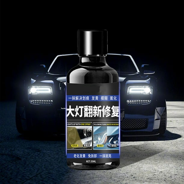 Líquido limpiador, restaurador y reparador de faros de coche, 30 ml, solución reparadora