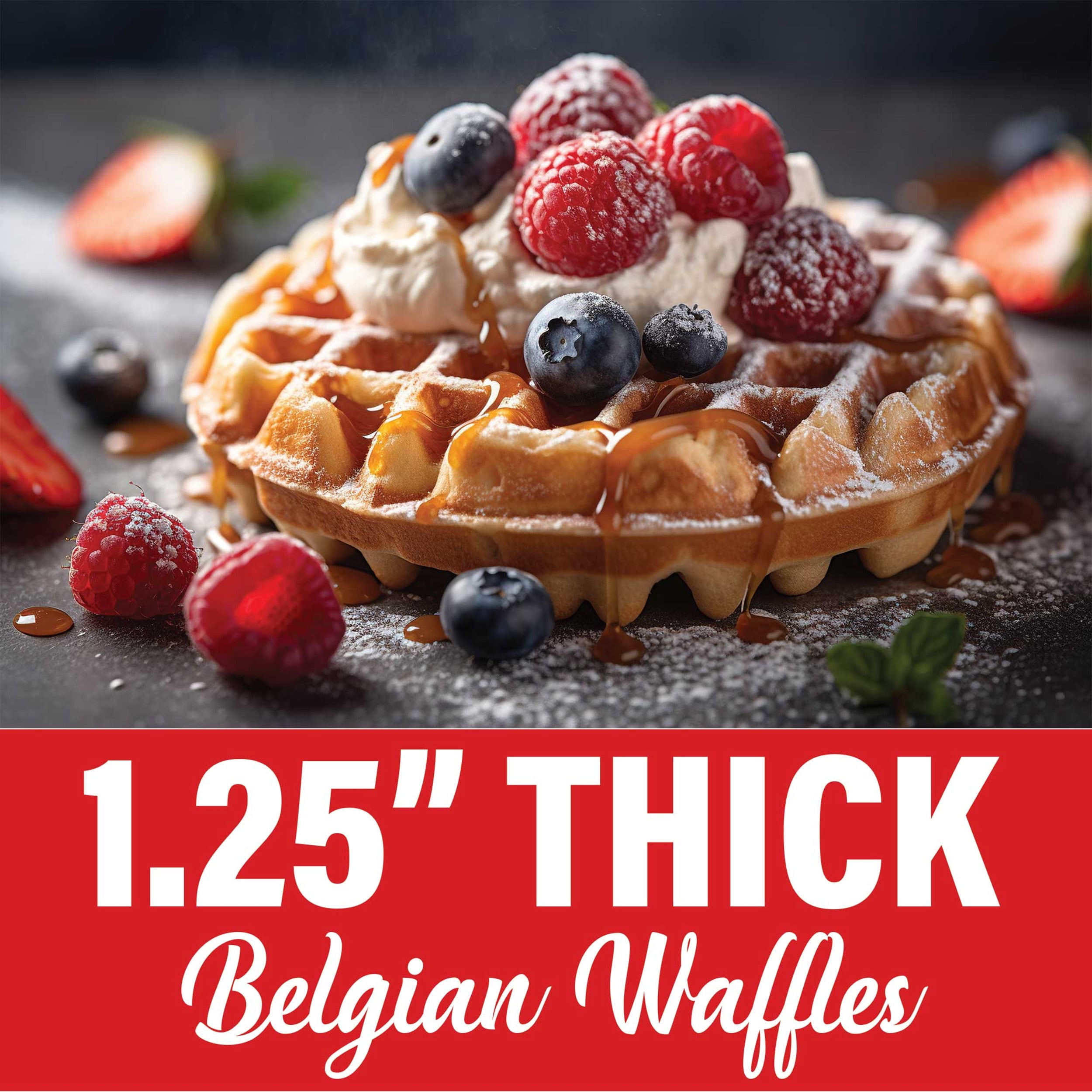 Brentwood TS-231S Electric Belgian Waffle Maker, Silver, TS-231S