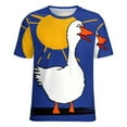 thumbnail image 5 of Sunny Duck Cartoon Womens Tops Women's Fashion Casual Short Sleeve Flower Print Round Neck Pullover Top Blouse, 5 of 6