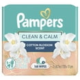 thumbnail image 2 of Pampers Wipes, Clean & Calm, Cotton Blossom Scent, 168 Wipes Total (3X Pop-Top Packs), 2 of 8