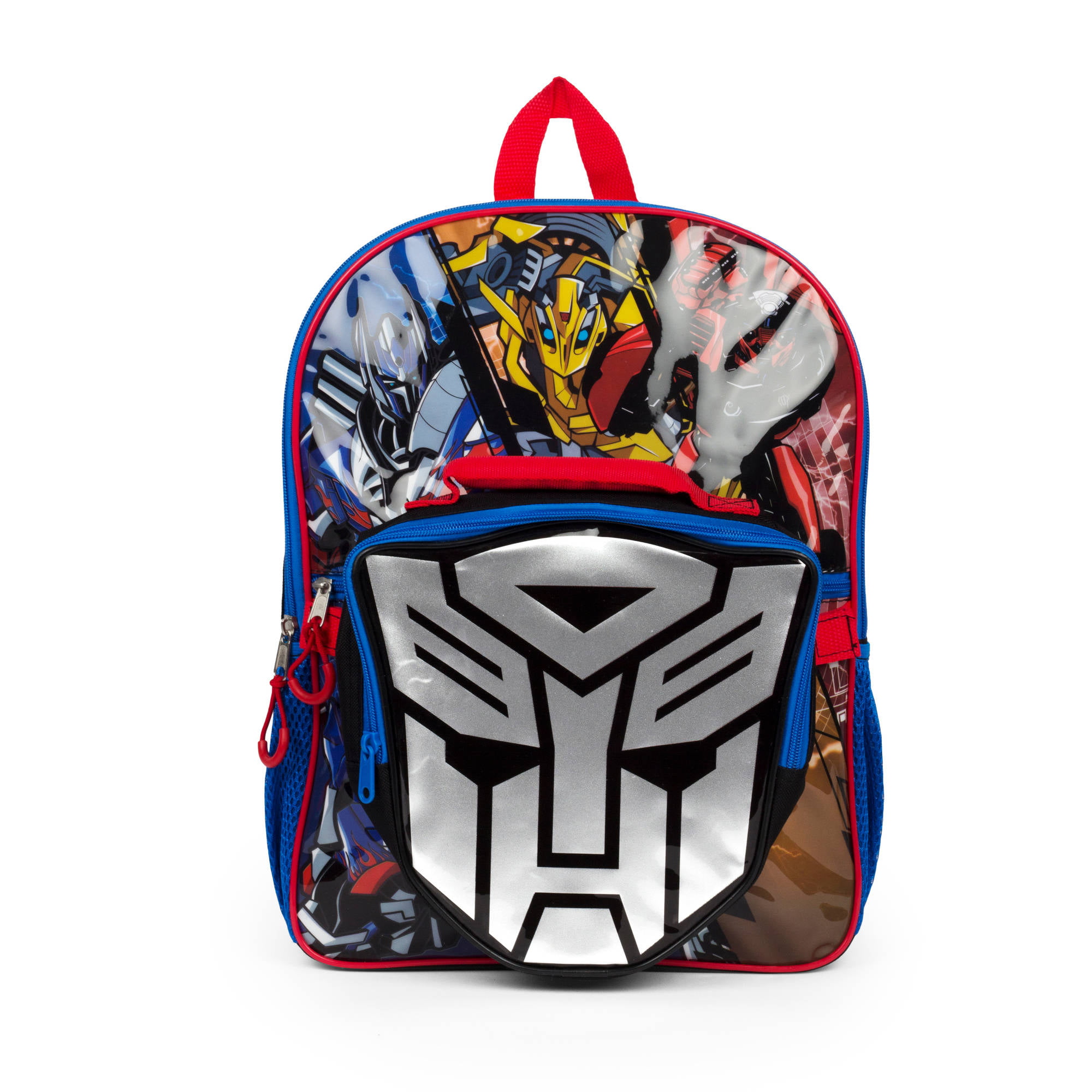 Screen Legends Transformers Backpack with Lunch Box Set for Boys - Bundle  with 15” Transformers Backpack, Lunch Bag, Water Bottle, Tattoos, More