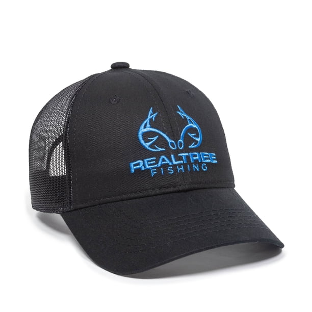 Realtree Realtree Fishing Structured Baseball Style Hat, Black, Adult
