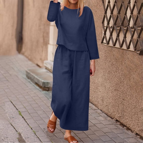 Aboser Casual Lined Lounge Sets for Women Loungewear Long Sleeve Tops and Wide Leg Pants Sweat Suit Comfy Solid Color Pajama Set