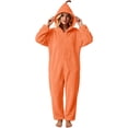 thumbnail image 4 of HappyYEE Womens Halloween Costume Pumpkin Flannel Jumpsuits, Fleece Long Sleeve Pajamas with Pockets, Zipper Hooded Onesie Pajamas for Festival Party Wear, 4 of 8