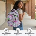 thumbnail image 5 of HUIACONG Purple Magic Dinosaur School Backpack for Kids Age 5-16, Water Resistant Bookbag with Adjustable Cushioned Straps, Multi Pockets Sturdy Lightweight Daypack for School & Outdoor Trips, 5 of 7