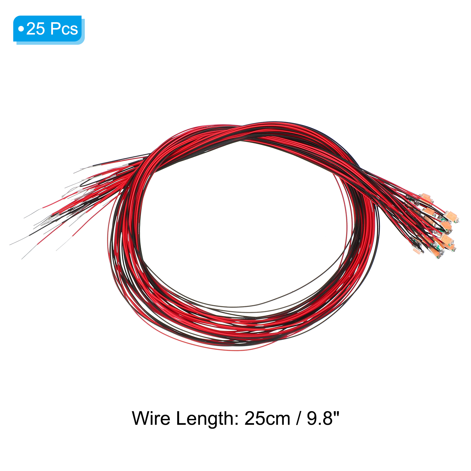 Unique Bargains Pre-Wired Pre-soldered Micro LED for Model Building 1206 LED