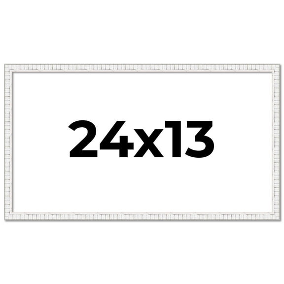 24x13 Frame White Real Wood Picture Frame Width 0.75 inches | Interior Frame Depth 0.5 inches |