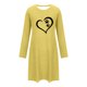 thumbnail image 4 of HongQid Women's Sleepshirt Dress Comfortable Nightshirt Nightgown Long Sleeve Love Heart Graphic Sleepwear, 4 of 6
