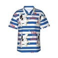 thumbnail image 4 of Wukai Bulldog Friend Men's Hawaiian Shirt Short Sleeve Casual Button Down Summer Beach Aloha Shirt Tropical Print Holiday Party, 4 of 8