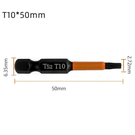 

1PC 50mm 1/4 Inch Hex Head Drill Bit Magnetic Torx Screwdriver Bits T10-T40