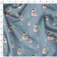 thumbnail image 4 of Soimoi Blue Cotton Duck Fabric Snowman & Tree Christmas Decor Fabric Printed Yard 56 Inch Wide, 4 of 5