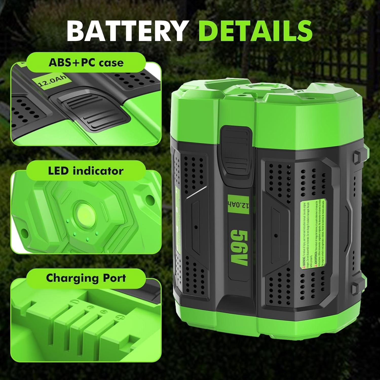 12.0Ah Replacement for EGO Batteries Compatible with EGO 56 Volt Batteries BA2800T BA2800 BA4200 BA1400