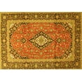 thumbnail image 1 of Ahgly Company Machine Washable Indoor Rectangle Medallion Yellow Traditional Area Rugs, 7' x 10', 1 of 4