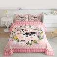 thumbnail image 2 of Homewish Kawaii Farm Cow Animal Full Size Comforter Sets for Teens, Dreamy Flower Floral Bedding Comforter Set, Pink Buffalo Checkered Reversible Bedding Sets, Super Cozy Room Decor, 3pcs, 2 of 8