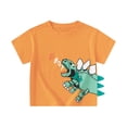 thumbnail image 1 of AWZXDE T-Shirt Mignon à Manches Courtes et Col Rond pour Enfants avec Imprimé Dinosaure, 3-13 Ans, 1 of 3