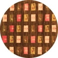 thumbnail image 1 of Ahgly Company Indoor Round Abstract Orange Contemporary Area Rugs, 8' Round, 1 of 1