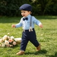 thumbnail image 6 of Lovzfmll 4-Piece Boy's Set, Polka Dot Bodysuit & Bib Pants & Hat & Bow Tie, Formal Wear for Toddler, 18-24 Months, 6 of 6
