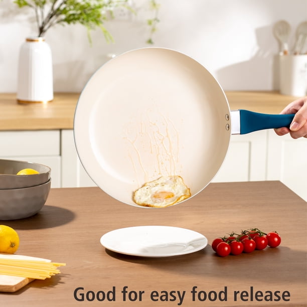 Mainstays Classic Ceramic Nonstick Aluminum 12 in Frypan, Blue