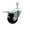 Swivel - Total Lock Brake - Black, variant on 3 Inch SS Hard Rubber Wheel Swivel 3/8 Inch Threaded Stem Caster Set 2 Brakes