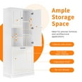 thumbnail image 5 of Tall Storage Cabinet with Adjustable Shelves, Flip-Out Basket & Enclosed Cabinets, for Bathroom Living Room Office Organization, White, 5 of 8