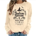 thumbnail image 2 of qelini Women's Sweatshirts No Hood Halloween Long Sleeved Oversized Crewneck Sweatshirt Women Plus Size Novelty Print Spooky Season Halloween Day Event Pullover Fall Winter Loose Tops Yellow S, 2 of 6