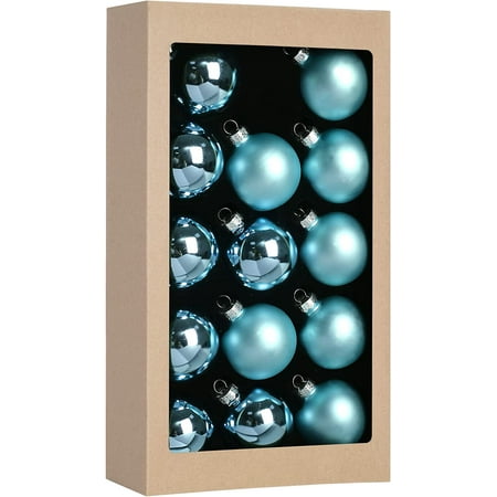 

Christmas Glass Balls Multi Colors Included with Loop Set Festival Home Party Decors Xmas Tree Hanging Pendant 14PC 2.2In Lake Blu