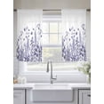 thumbnail image 5 of Purple Spring Floral Sheer Curtains 45 Inch Length 2 Panels Set, Watercolor Elegant Pastoral Flowers Voile Window Treatment Rod Pocket Small Kitchen Curtains Drapes for Bedroom 52"x45"x2, 5 of 7