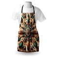 thumbnail image 4 of Rustic Apron, Ethnic Southwestern Style Grunge Boho Symmetric Design with Feathers, Unisex Kitchen Bib with Adjustable Neck for Cooking Gardening, Adult Size, Redwood and Dark Turquoise, by Ambesonne, 4 of 4