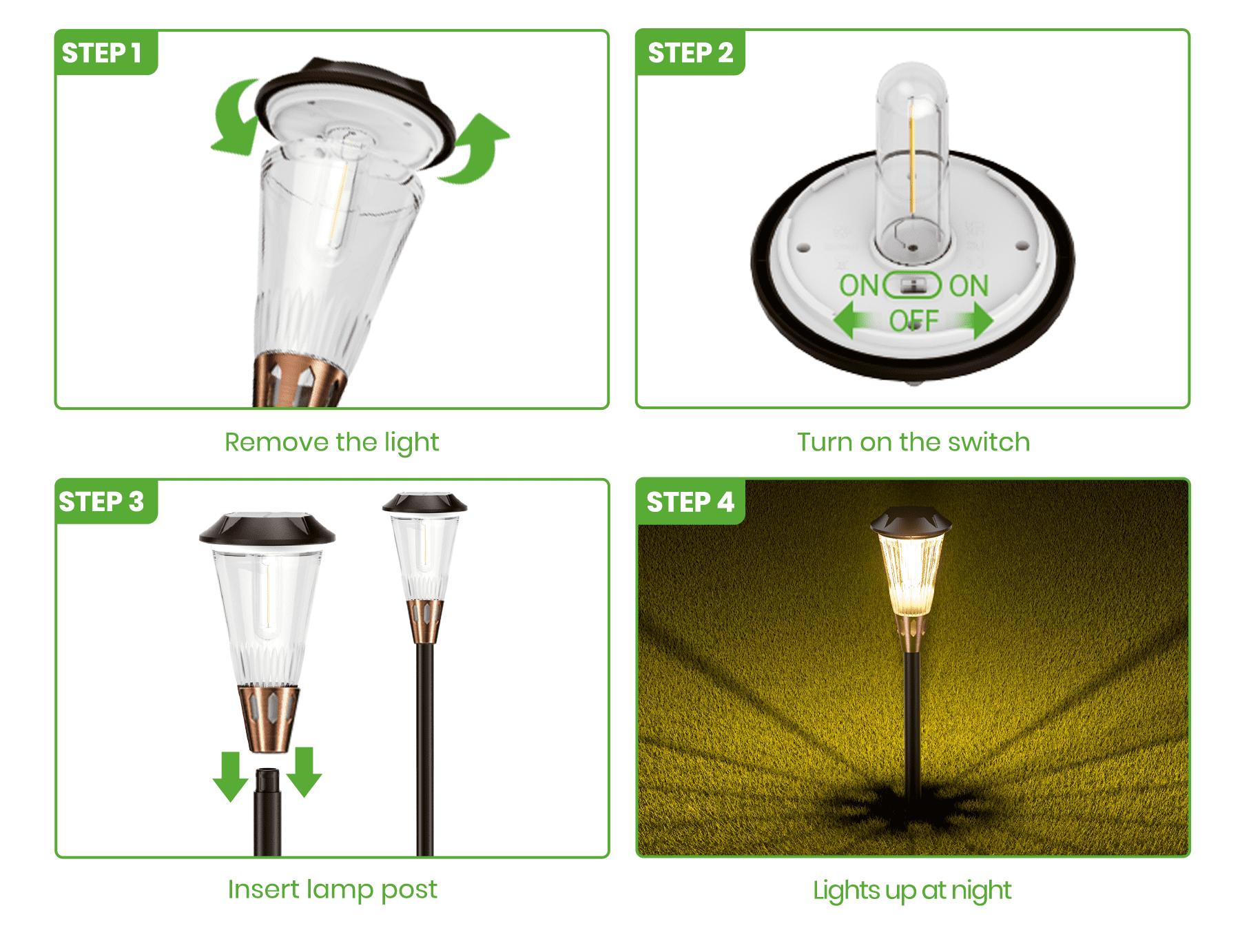 BITPOTT  8 Pack Bright Solar Pathway Lights Outdoor, 2-in-1 Adjustable Warm&Cool Solar Lights Outdoor, Waterproof IP65, Auto On/Off