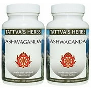 Ashwagandha - Raw- 240 Vegetarian Capsules 500 mg. From Tattva's Herbs