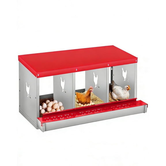 3/6/8/10 Compartment Chicken Nesting Box with/without Legs, Wall Mount & Free Standing Poultry Nest with Perch, Secure Lid and Vented Holes for Chickens, Hens and Ducks