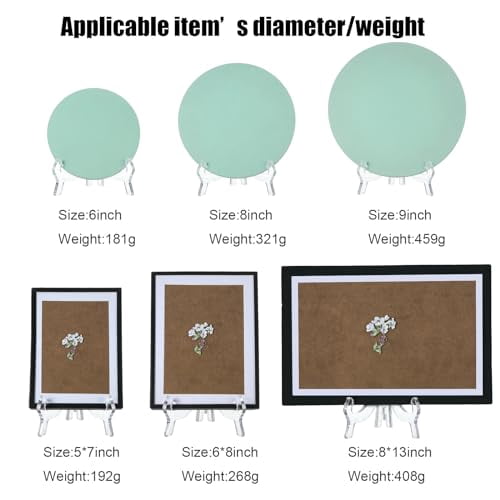 6 Pack Clear Acrylic Easel Stands, 7 Inch Display Stands for Plates, Photos, Picture Frames, Books, and Decorative Items