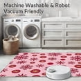 thumbnail image 5 of ODIKA 4'x6' Machine Washable Non-Slip Area Rug, Seasonal Ornaments and Snowflake Cluster Decorative Design High Traffic Rug with Pad, Pink, 652071, 5 of 8