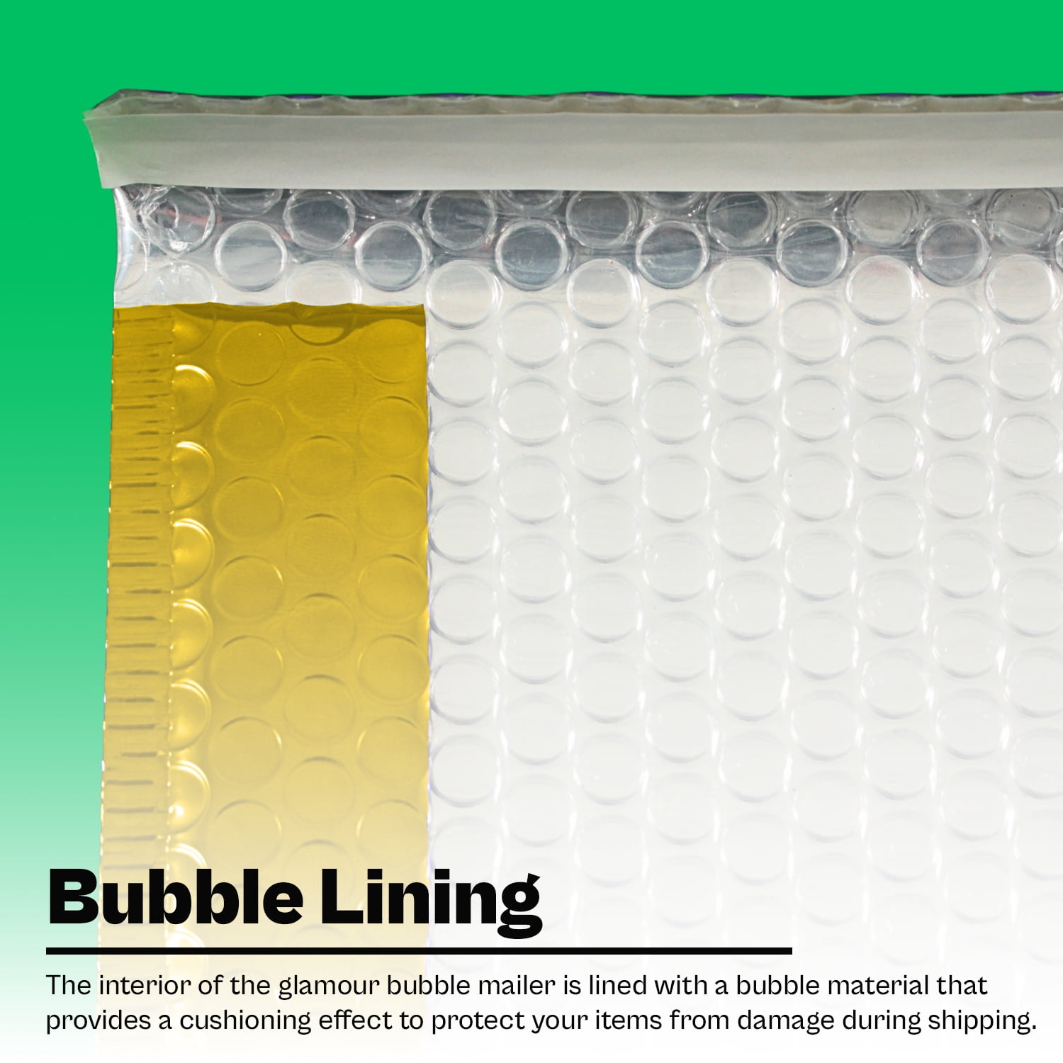 MMBM Gold Poly Bubble Mailers 250 PCS Shipping Mailing Padded Envelopes Self-Seal Bags 7" x 6.75"