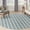 Aqua Ivory, variant on Nourison Positano Modern Stripes Flatweave Outdoor Rug Grey Ivory 2' x 6'