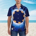 thumbnail image 2 of Fotbe Blue Casino Hawaiian Shirt for Men Unisex Summer Beach Casual Short Sleeve Cotton Linen Button Down Shirts-Medium, 2 of 5